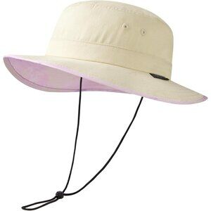 Unisex Beige Western Wide Brim Boonie with Chin Strap Hiking Classic Cowboy Hat